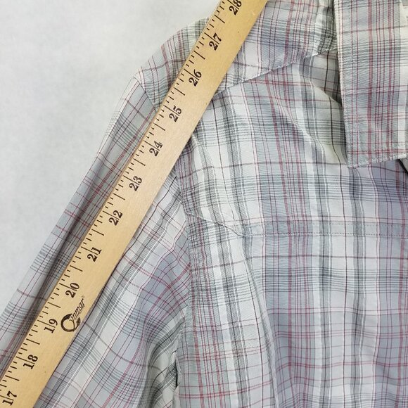 Toad & Co Surveyor Shirt Men's S Grey Plaid Button Up Camp Sleeve Outdoor Hike - Picture 15 of 16